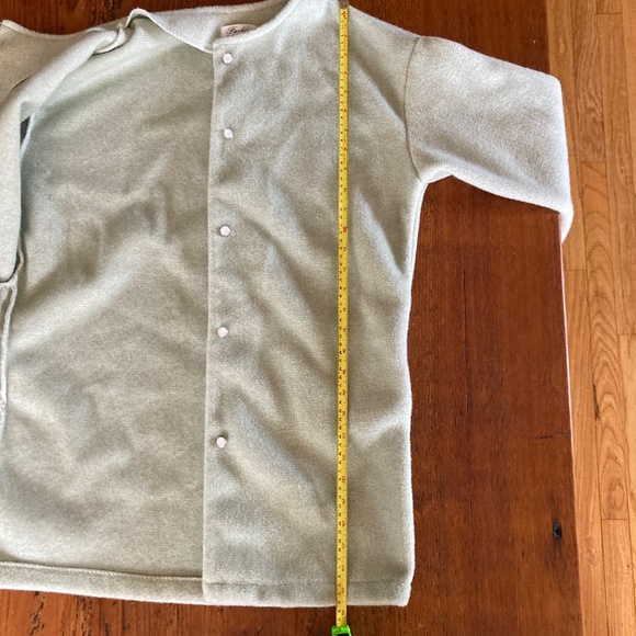 3/$15 Women's Jacket/Coat , Fuzzy, Hidden Buttons, Scoop Neck Sage/Mint Green - Picture 10 of 13